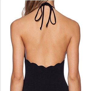 Black halter one piece